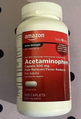 Extra Strength Pain Reliever - Acetaminophen 500mg - Fever Reducer - 500 Caplets