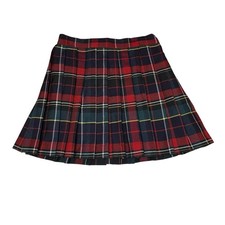 Vintage Tartan Plaid Pleated Skirt Toddler Girls 3T  Red Green Christmas