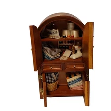 Reutter Germany Dollhouse Miniatures Sewing Cabinet w/ Attached Accessories