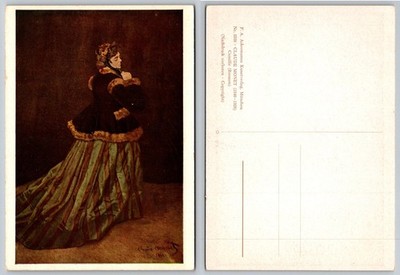 Claude Monet Camille Woman in Green Dress Art Postcard F.A. Ackermanns