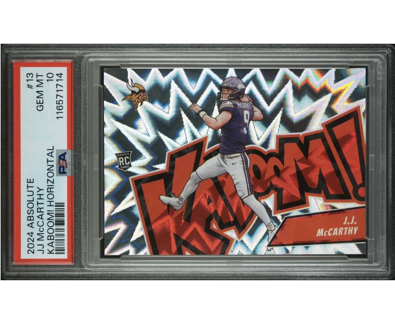 JJ McCarthy Panini Absolute Kaboom! Horizontal #13 Base