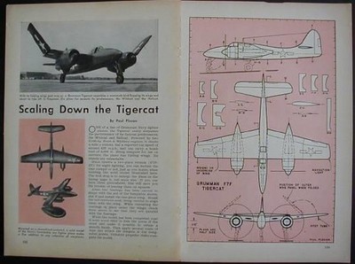 Grumman Tigercat Fighter Plane 1946 How-To build PLANS carved Wooden Model
