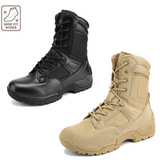 Hombres Motocicleta Botas de Combate Cremallera Militar Táctico Senderismo Botas de Trabajo