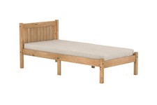 RIO 3ft Single Wooden Bed Frame – Solid Pine & White Wash- Bedroom Furniture