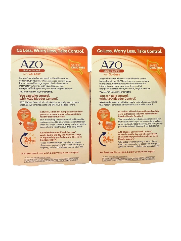 AZO Control de la vejiga con cápsulas de suplemento diario Go-Less - 54 unidades Foto 2 de 4