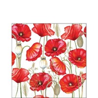 20 Papierservietten, Cocktail - Servietten Poppy All Over Ambiente | Mohn