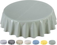 Wachstuch Tischdecke Abwaschbar Rund 140Cm SalbeigrüN