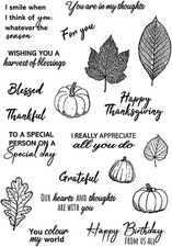 Arbuya Thanksgiving Autumn Clear Stamps for Card Making or Journaling,...