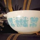 1950's-60's PYREX 10" Mixing Bowl "Amish" "Butterprint" Milk Glass Model 443