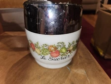 Vintage Corningware Spice of Life Gemco Sugar Pot Le Sucrier Milkglass