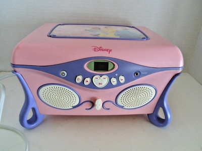 Disney Princess CD Player Jewelry Box with Mirror Jukebox 2004 with 2 CD's
