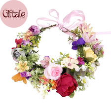 Fairy Flower Crown Headband, Colorful Rose Peony Floral Headpiece
