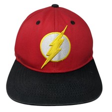 DC Comics The Flash Snapback Hat Red One Size Embroidered Colorblock
