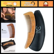 Curved Sandalwood Beard Comb for Men - Gift Boxed with Sheath - Perfect Grooming