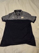 Under Armour/ Notre Dame Blue Polo Shirt Loose Fit XL