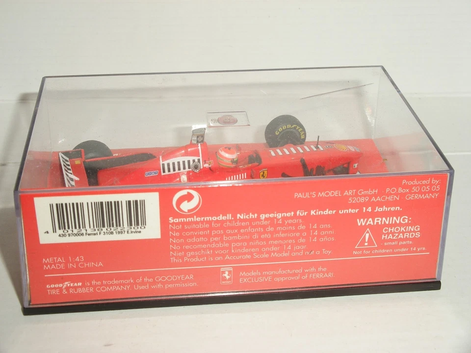 1/43 Minichamps 430 970006 - 1997 Ferrari F310B Irvine - Nr. Mint - Image 4 of 4