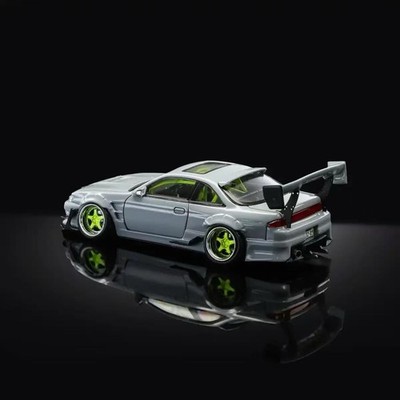 MORTAL 1/64 Nissan Silvia S14 GT-SPEC V1 SEIJI OOKAWARA Gray Diecast Car Model