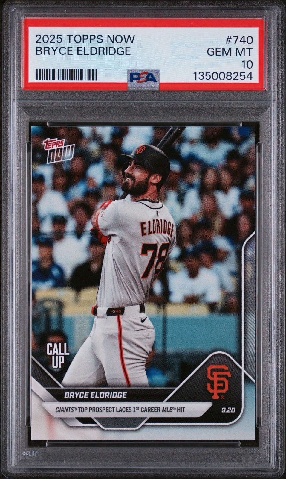 2025 TOPPS NOW #740 BRYCE ELDRIDGE ROOKIE RC PSA 10