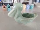 Shawnee Green Pelican Planter 6.5x4.25" No Chips Rare Hard To Find
