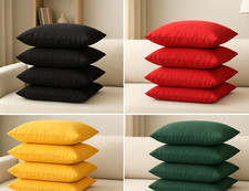 Pack of 4 Plain Polycotton Cushion Cover - Upto 24 Inch Options Best Seller Item