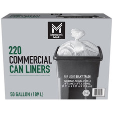 Member's Mark 50 Gallon Commercial Trash Bags 220 ct. Great Price