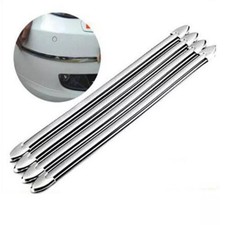 4Pcs Vehicle Car Front Rear Bumper Chrome Corner Protector Guard Cover Silver