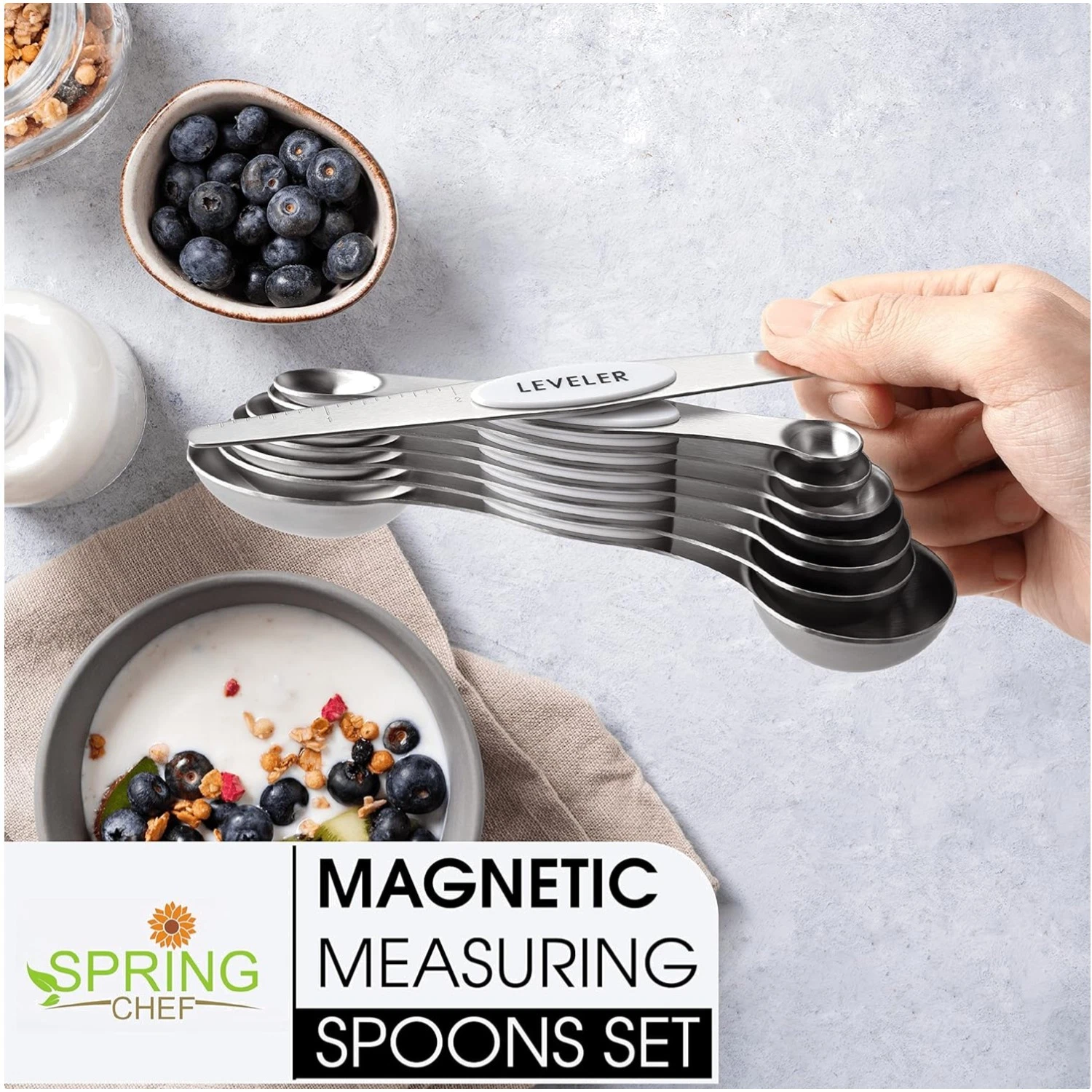 Kitchen Gadget Set for Baking & Cooking, 8 Measuring Spoons