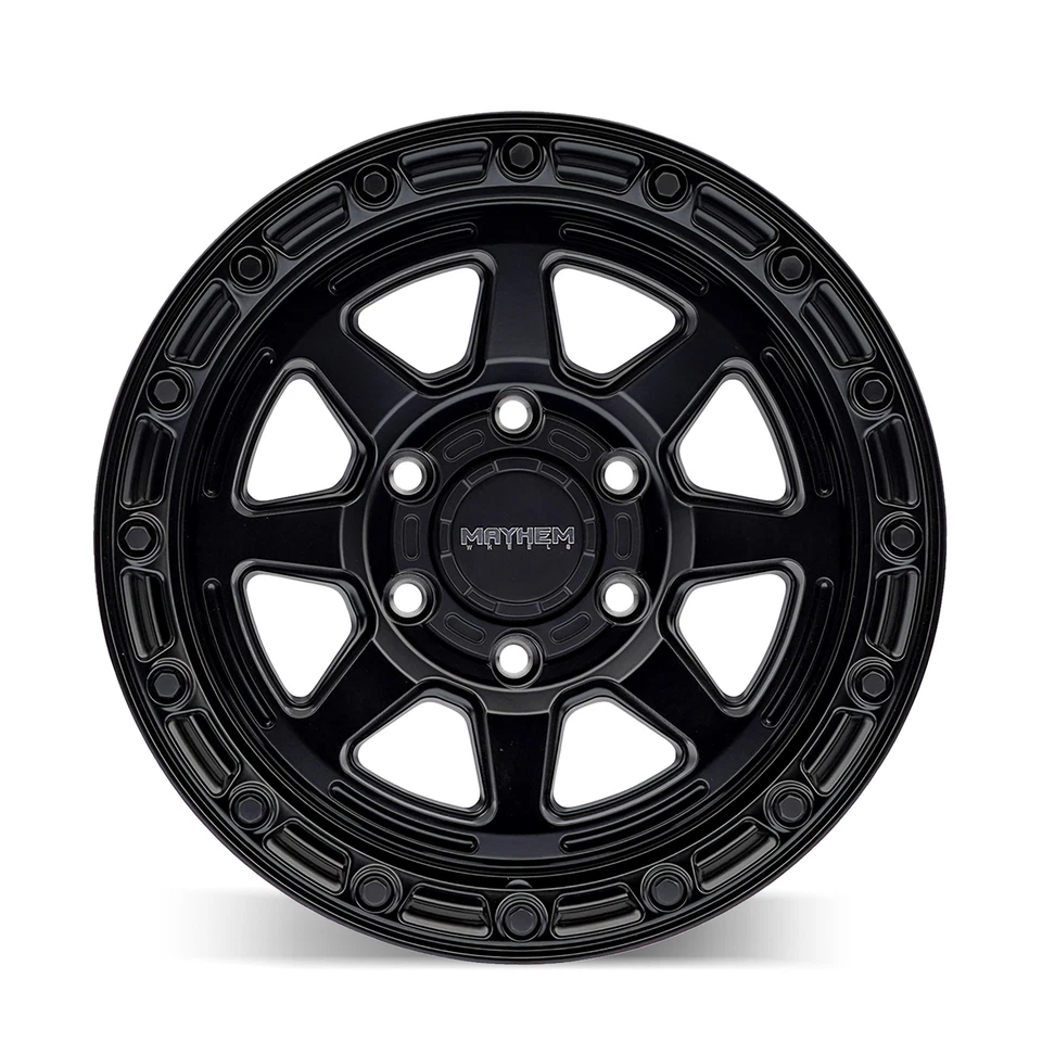 Juego 4 Mayhem Ridgeline 17x8,5 6x135 -6 mm negro satinado elevado para Ford Lincoln Foto 3 de 4