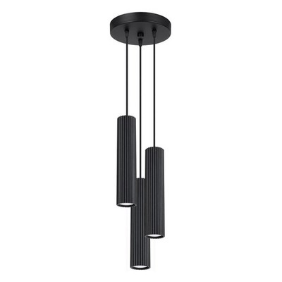 Carbon-Hängelampe 3 GU10 Schwarz Aluminium Sollux SL.1576