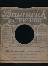 78 RPM Company logo sleeves- PRE WAR- BRUNSWICK RECORD- Plain reverse
