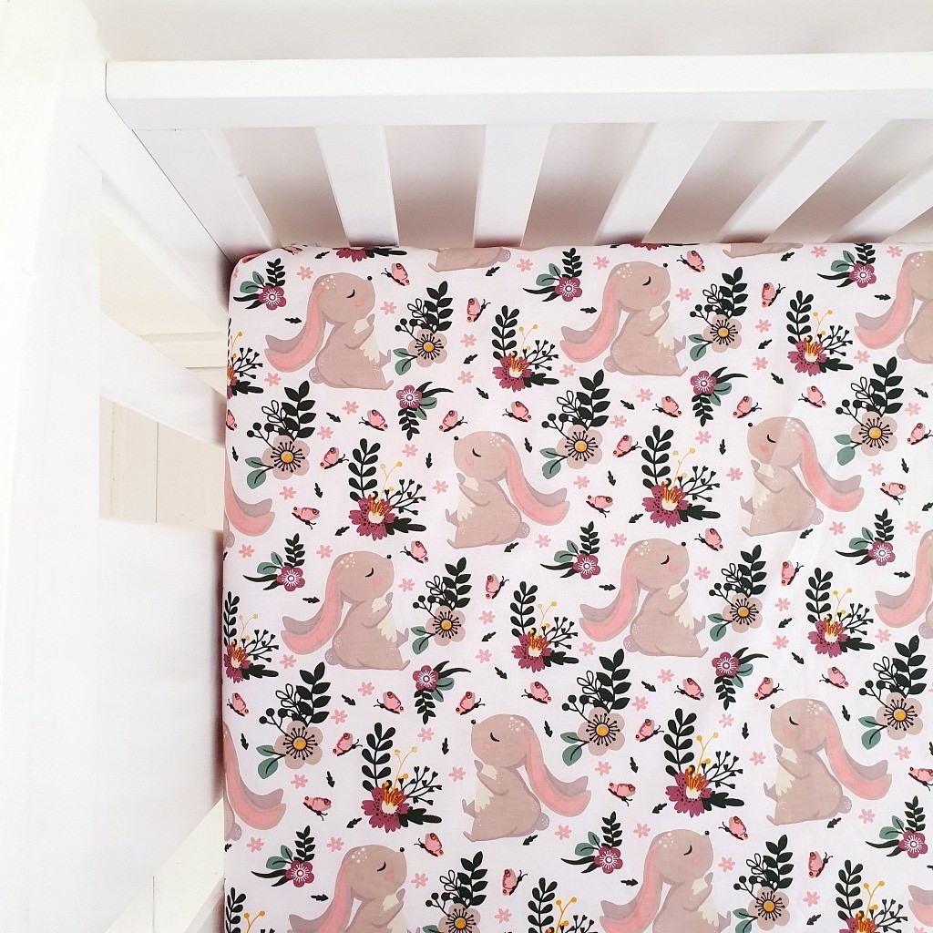 Lenzuolo con angoli per lettino salvaspazio bambina 50x100 cm - 100% cotone - MADE UK foto 4