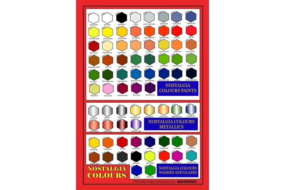 Mega conjunto de pintura nostalgia '94 oldhammer wargaming - 75 garrafas por warcolours - Imagem 2 de 3