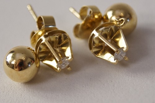 Orecchini vintage in oro 18 kt con rosetta e pendente β Anni β60/β70 πβ€οΈ - Foto 6 di 10