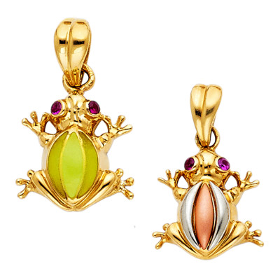14K Gelbgold Frosch Anhänger Kollektionen für Herren Damen Gelbgold Frosch Anhänger