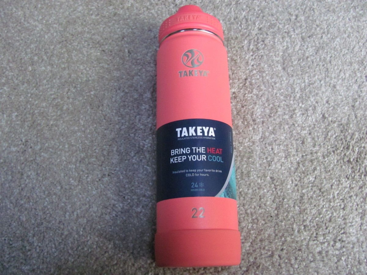 Takeya Insulated Stainless Hydration Water Bottle W/Straw Lid, 22 Oz, 24Hrs  Cold
