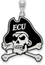Sterling Silver East Carolina University XL Enamel Pendant by LogoArt