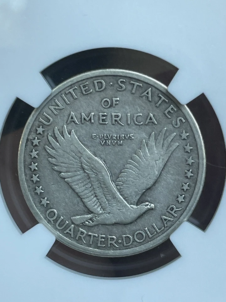1917-P STANDING LIBERTY 🇺🇸 QUARTER TYPE 1 25c COIN NGC XF45 T1 Extra Fine 90% - Image 4 of 4