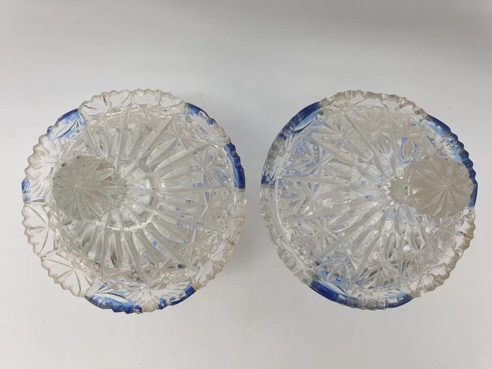 Superbe paire de bonbonnières anciennes ou sucriers en CRISTAL taillé ! - Photo 4/4