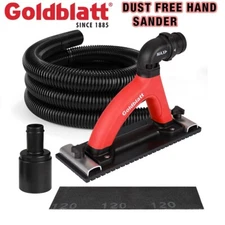 Goldblatt Hand Sander Set Dustless Drywall Vacuum Sander 6.5ft Hose Sanding Pads