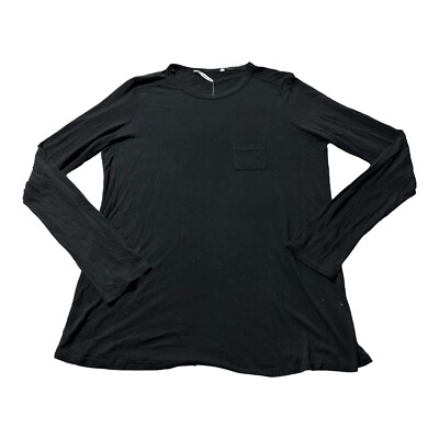 Alexander Want Long Sleeve Pocket T Shirt Women’s M Basic Black Crew Neck  Top