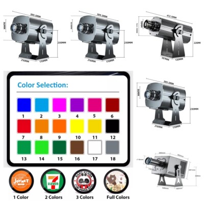 160W-1500W Waterproof LED GOBO Projector Custom Logo for Shop Business Rotate