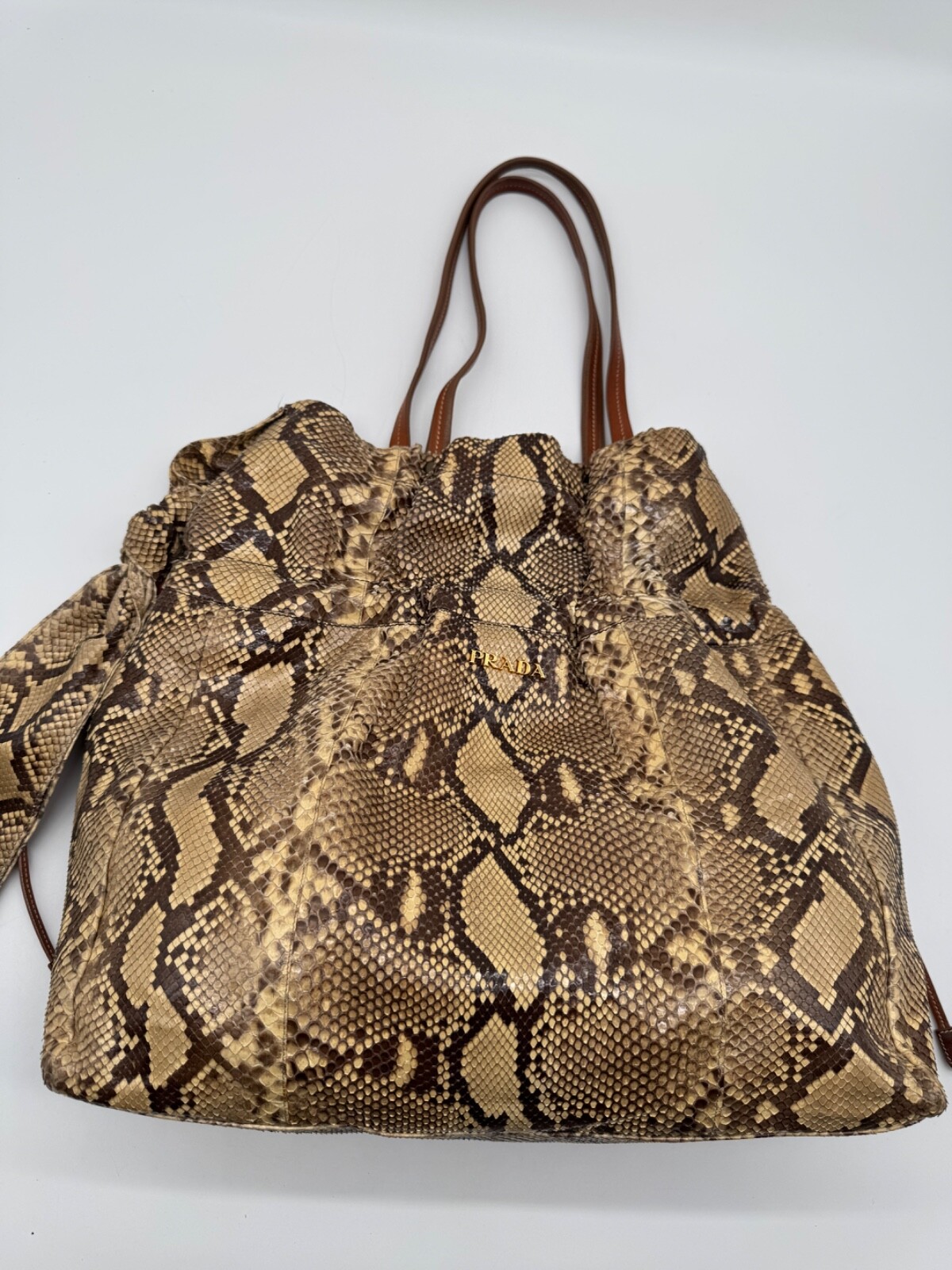 Prada python leather shoulder bag - image 2