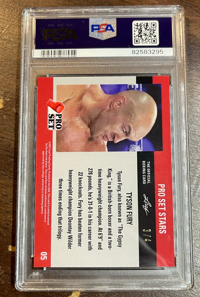 2021 Leaf Pro Set Metal Stars TYSON FURY Green Mojo /4 PSA 8 - Image 2 of 2