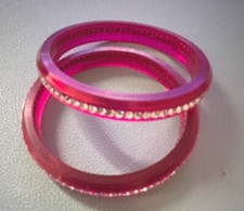 Baby Bangles Red with Rhinestones Size 1-18 3-6 months