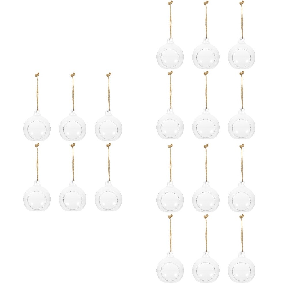 18PCS Clear Glass Tealight Holders for Hanging Wedding Party Tree (8CM
