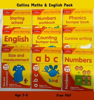 Collins Easy Learning Age 3-5 bundle of 9 Workbooks Collection Preschool New
