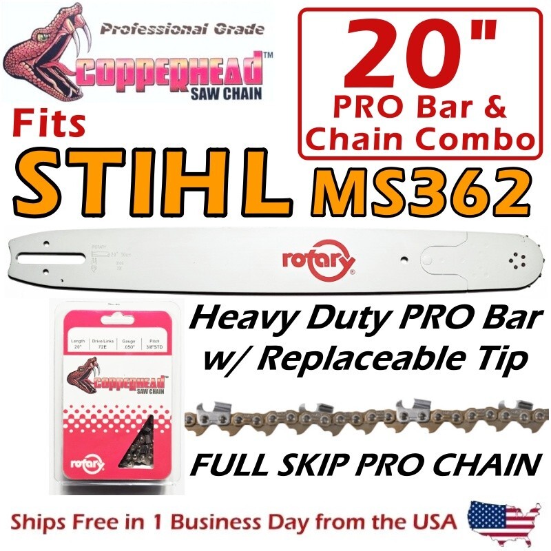 COPPERHEAD 20" BAR, FULL SKIP SAW CHAIN 3/8 050 FOR STIHL 33RSF-72 ...