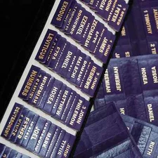 Leather Bible Tabs,for Women and Men,for Study Bible,80 Bible Index Tabs(Purple)