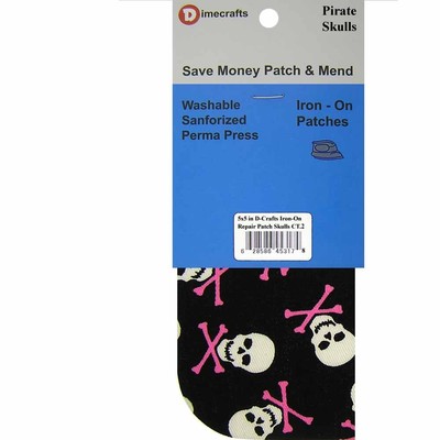 2 Iron-On Repair Patches 5 x 5 Inch Compare to Bondex - Scull