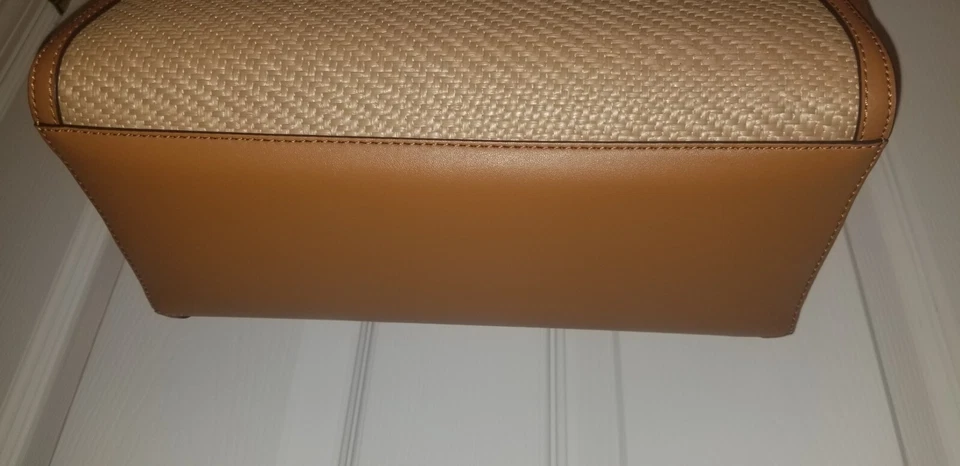 Сумка с короткими ручками Michael Kors KARLIE 30T2GCDT3W кожа/джут натуральная/желудевая LG, новая с ценниками - Изображение 3 из 4